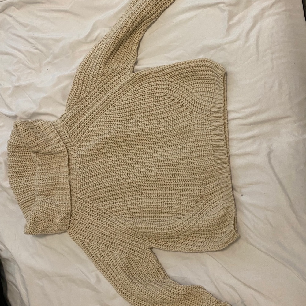 Cowl neck knit sweater